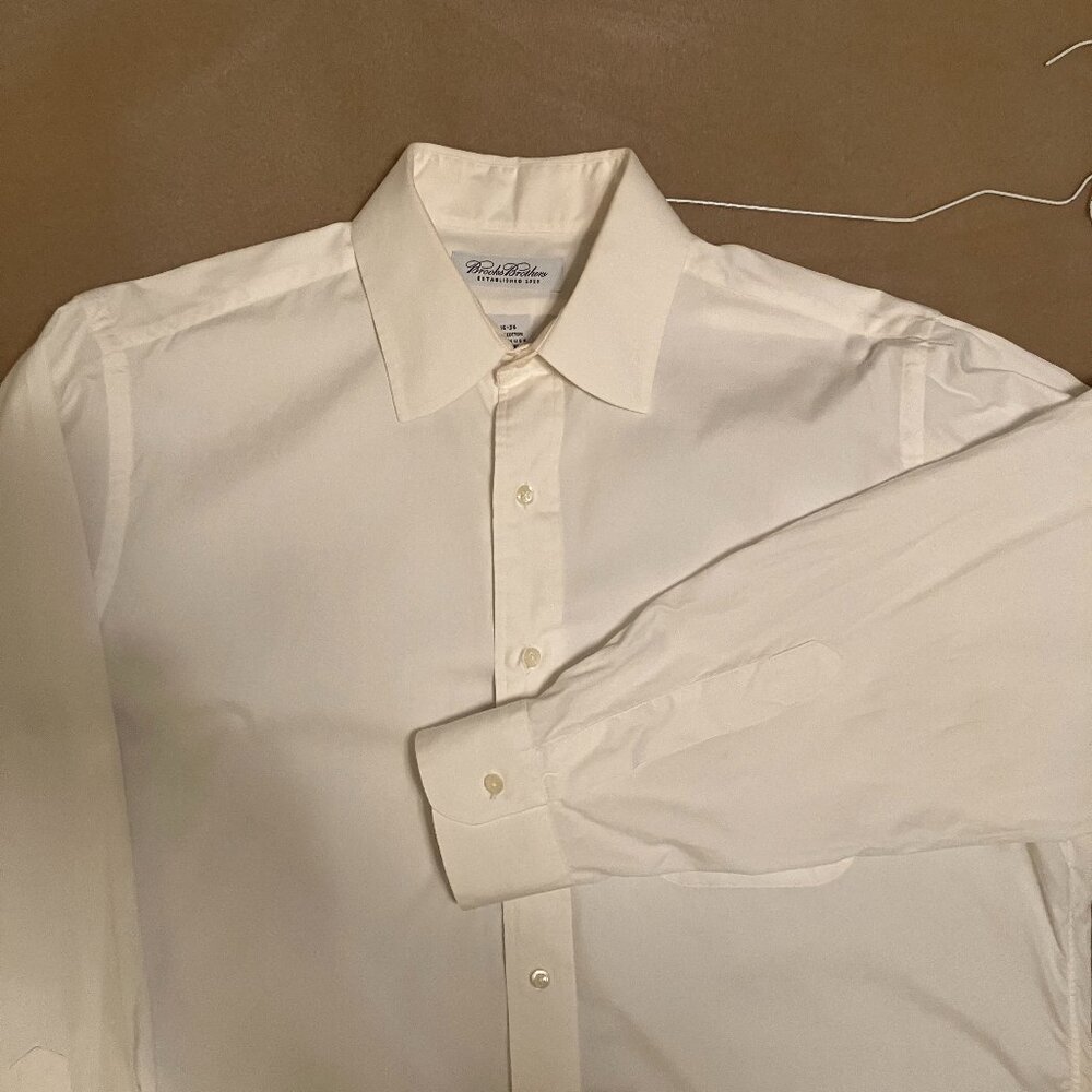 Brooks Brothers White Cotton Dress Shirt 16x34 - Made in USA